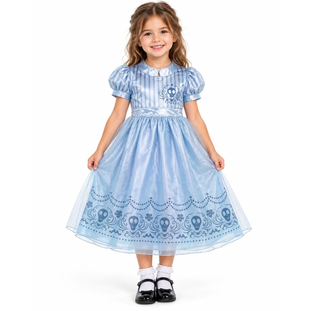 Beetlejuice Girls 4/5T Halloween Costume Dress Black White Flame Resistant